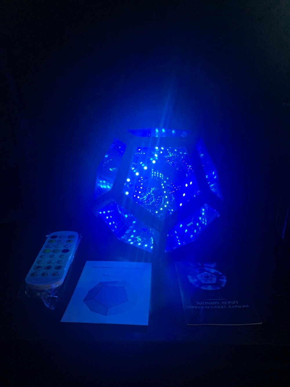 Infinity Dodecahedron Colorful Light - Blue Ambient LED Decor - Picture 2 of 5